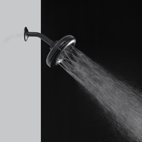 Brondell Nebia Corre Four-Function Fixed Shower Head, Matte Black N400R0BL